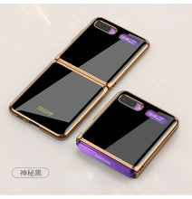 Load image into Gallery viewer, For Samsung Galaxy Z Flip Case Marble Tempered Glass Hard Phone Cover For Samsung Galaxy Z Flip Luxury Plating frame Coques