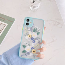 Load image into Gallery viewer, Luxury 3D Relief Flower Case For iPhone 11 Pro Max X XR XS Max 7 8 Plus SE2020 Soft Bumper Transparent Matte PC Back Cover