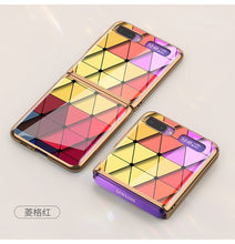 Load image into Gallery viewer, For Samsung Galaxy Z Flip Case Marble Tempered Glass Hard Phone Cover For Samsung Galaxy Z Flip Luxury Plating frame Coques
