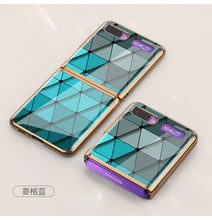 Load image into Gallery viewer, For Samsung Galaxy Z Flip Case Marble Tempered Glass Hard Phone Cover For Samsung Galaxy Z Flip Luxury Plating frame Coques
