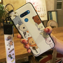Load image into Gallery viewer, Shockproof Phone Case For LG K50S Wristband  Lanyard Silicone Anti-dust Phone Holder Waterproof Dirt-resistant Back Cover TPU
