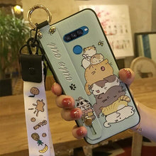 Load image into Gallery viewer, Shockproof Phone Case For LG K50S Wristband  Lanyard Silicone Anti-dust Phone Holder Waterproof Dirt-resistant Back Cover TPU
